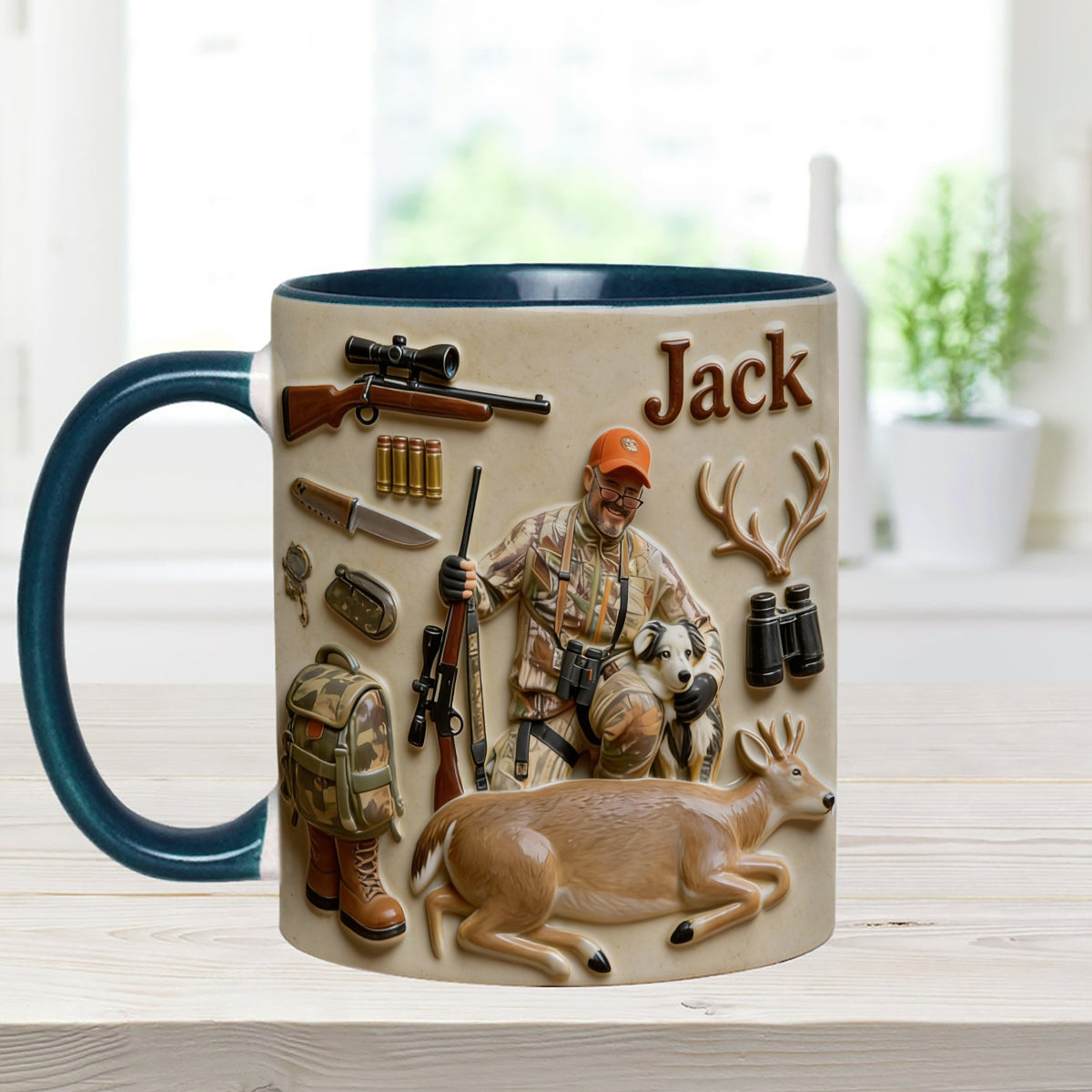Custom From Any Photo - Personalized Hunting Set Accent Mug with Acrylic Stirrers