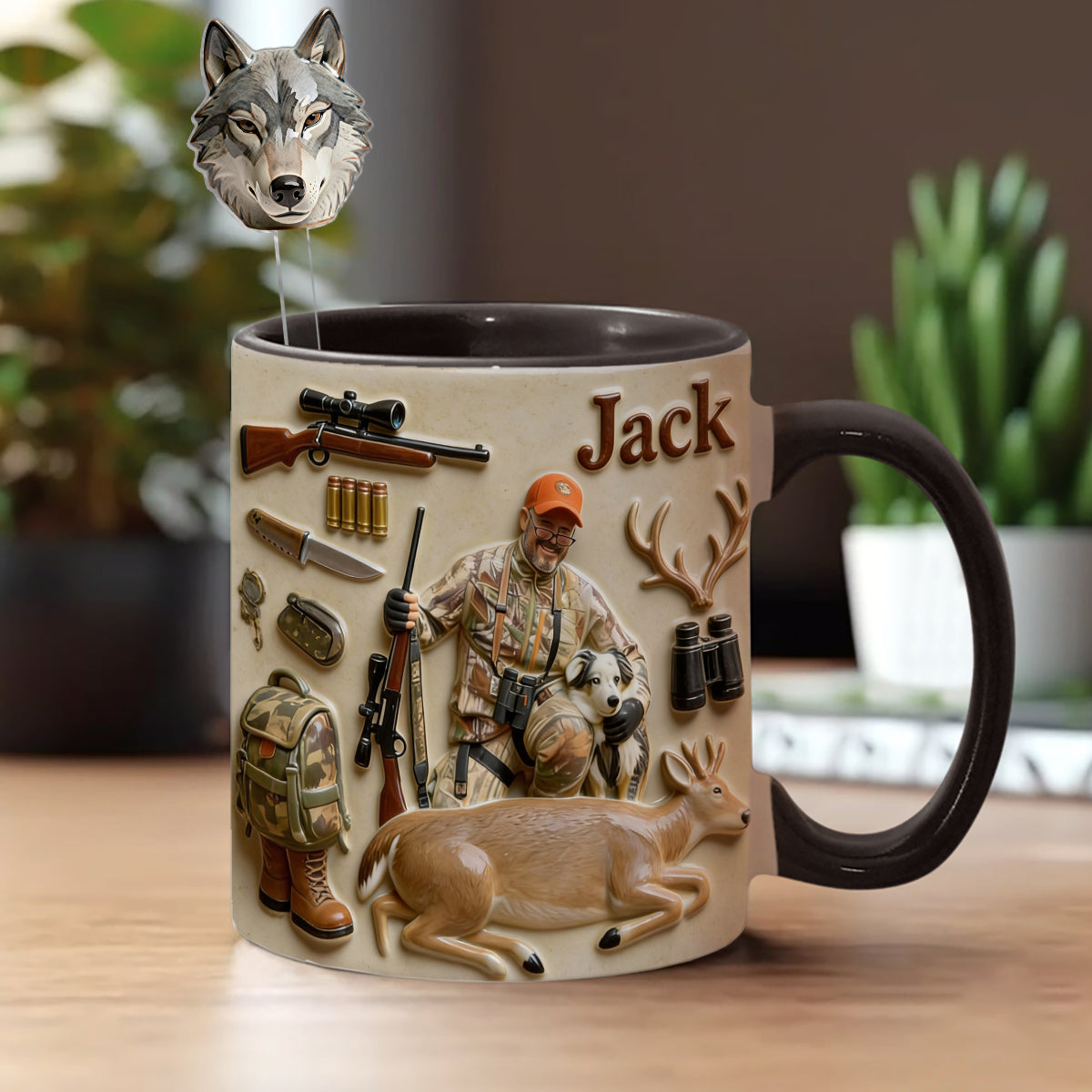 Custom From Any Photo - Personalized Hunting Set Accent Mug with Acrylic Stirrers
