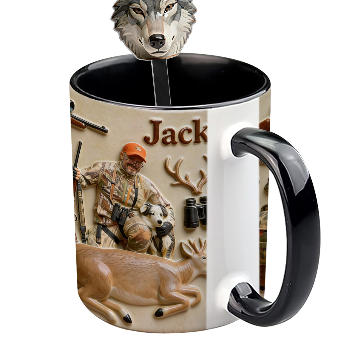 Custom From Any Photo - Personalized Hunting Set Accent Mug with Acrylic Stirrers