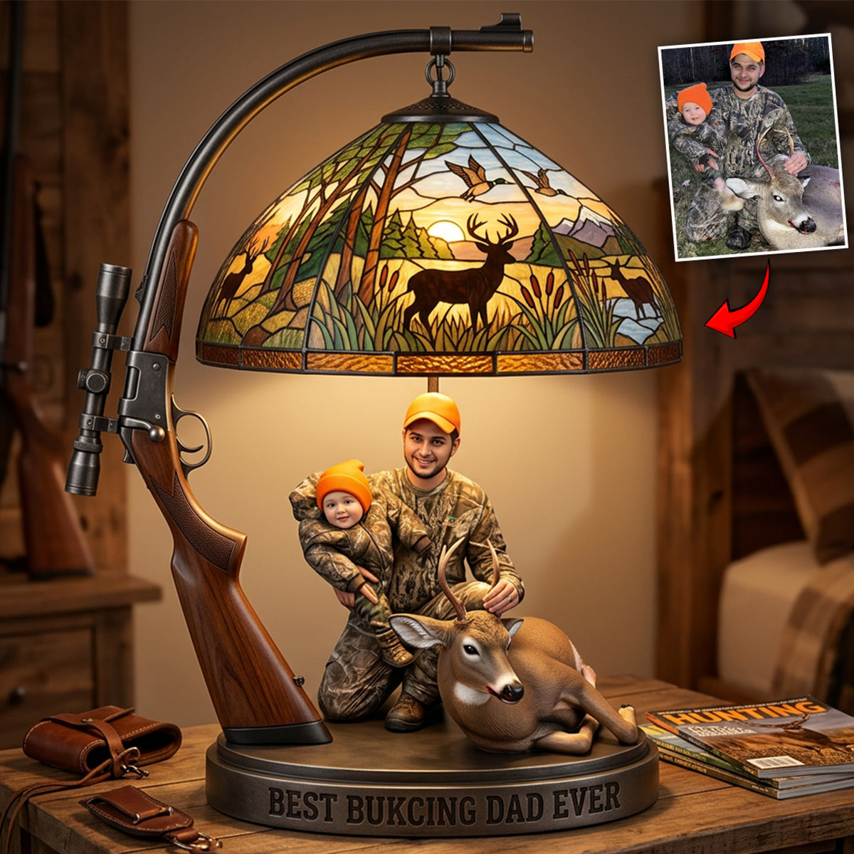 Custom Any Photo Love Hunting - Personalized Hunting Acrylic LED Night Light