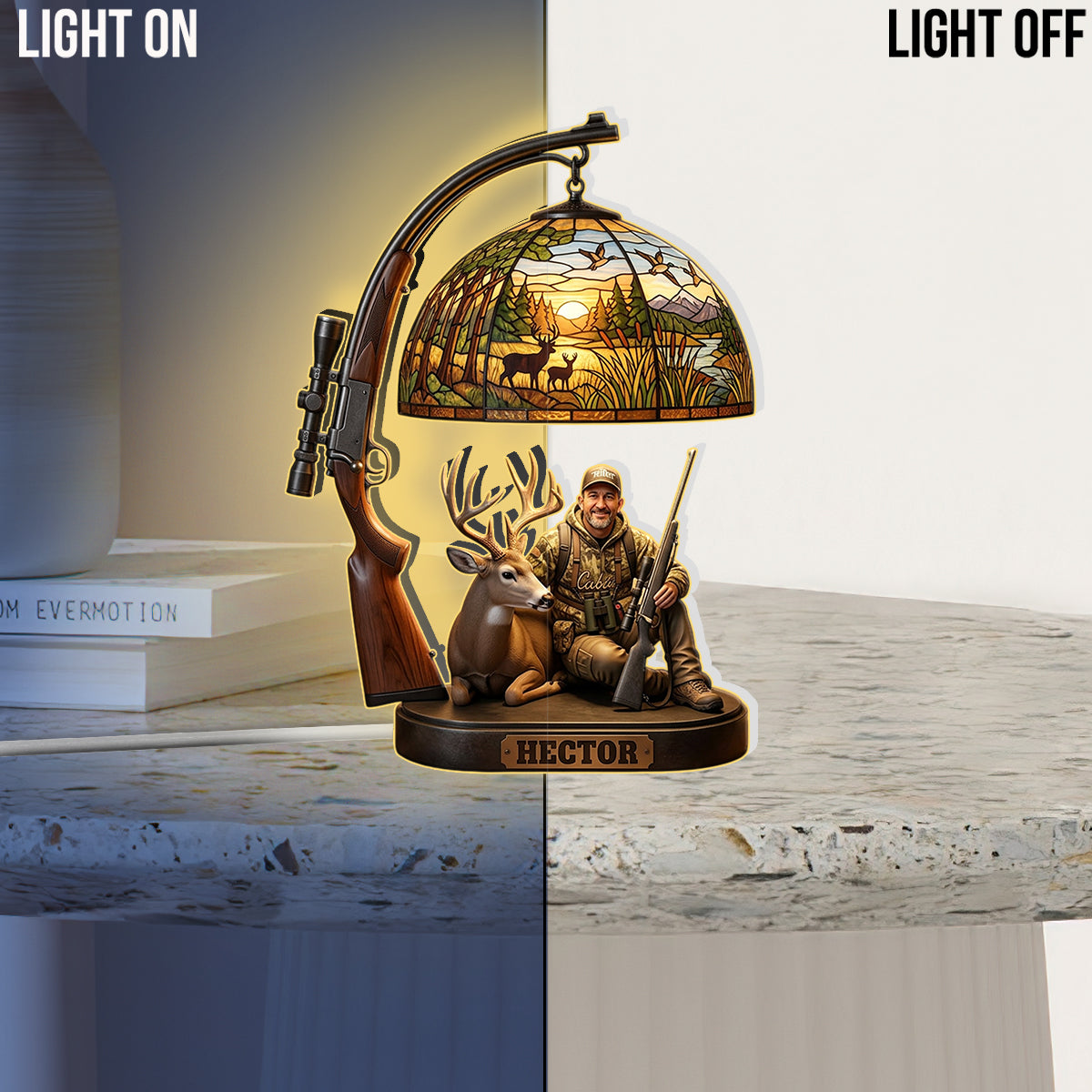 Custom Any Photo Love Hunting - Personalized Hunting Acrylic LED Night Light