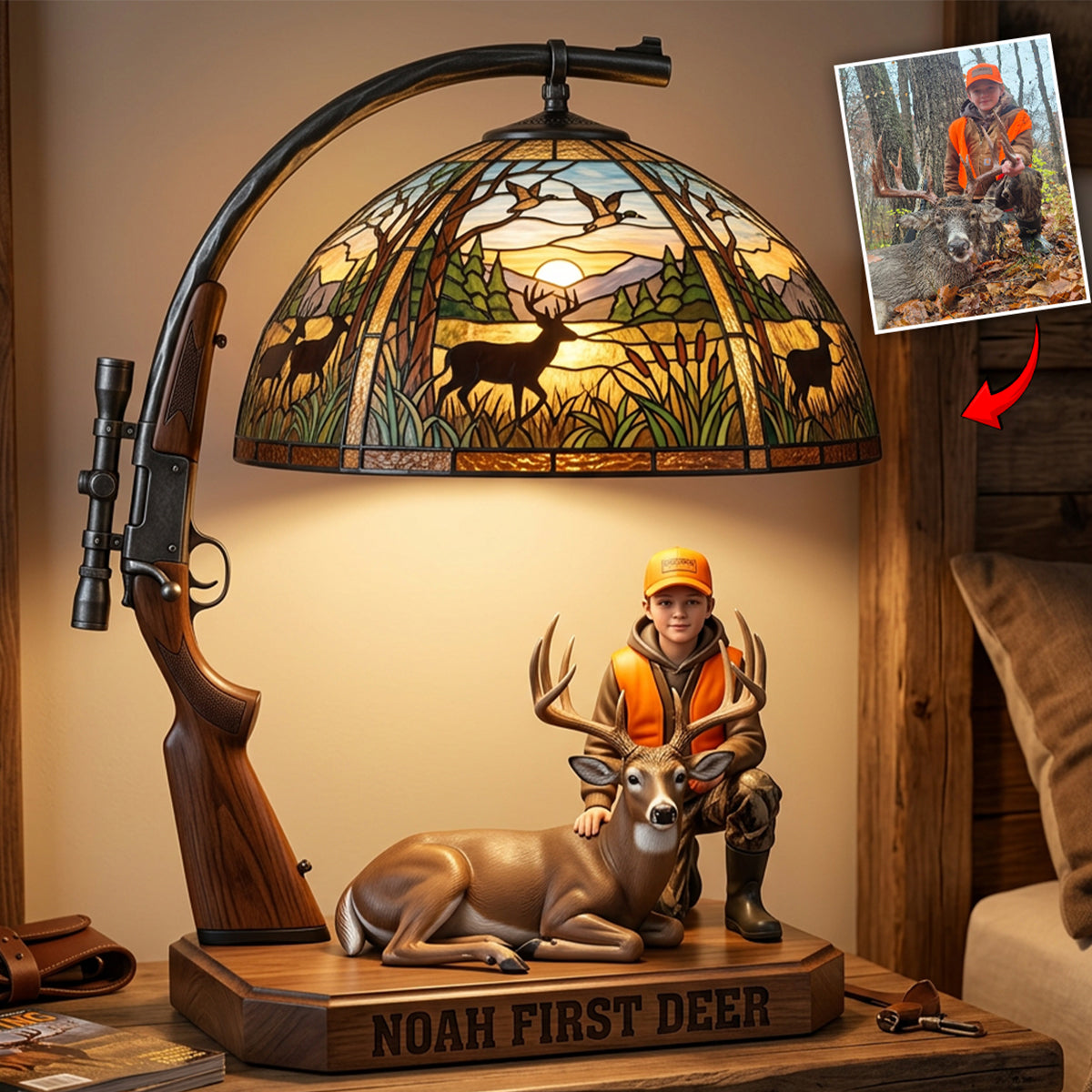 Custom Any Photo Love Hunting - Personalized Hunting Acrylic LED Night Light
