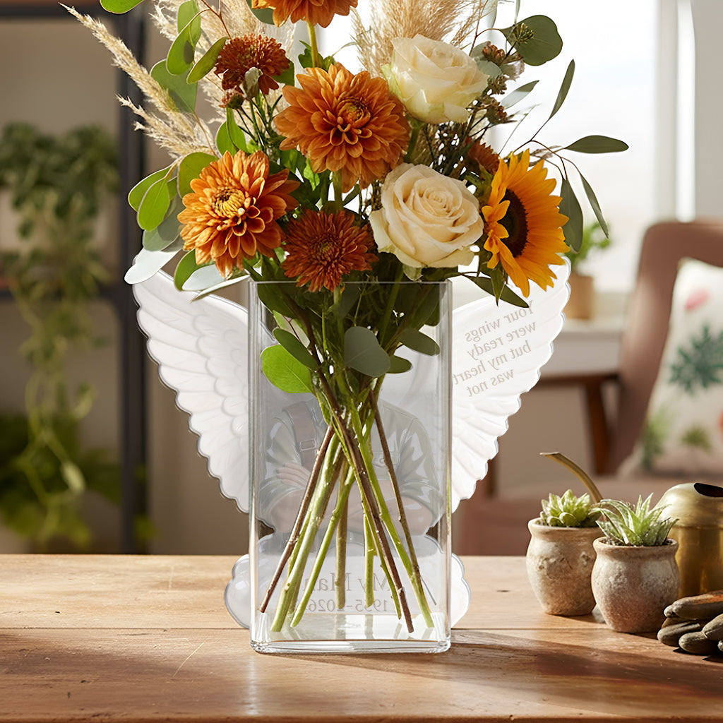 Your Wings Were Ready But My Heart Was Not - Personalized Memorial Acrylic Pot