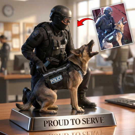Proud to Serve - Personalized Police Officer Custom Shaped Acrylic Plaque