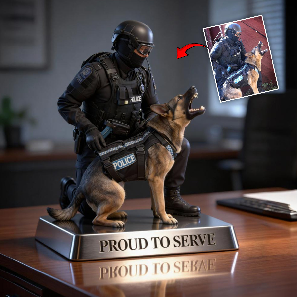 Proud to Serve - Personalized Police Officer Custom Shaped Acrylic Plaque