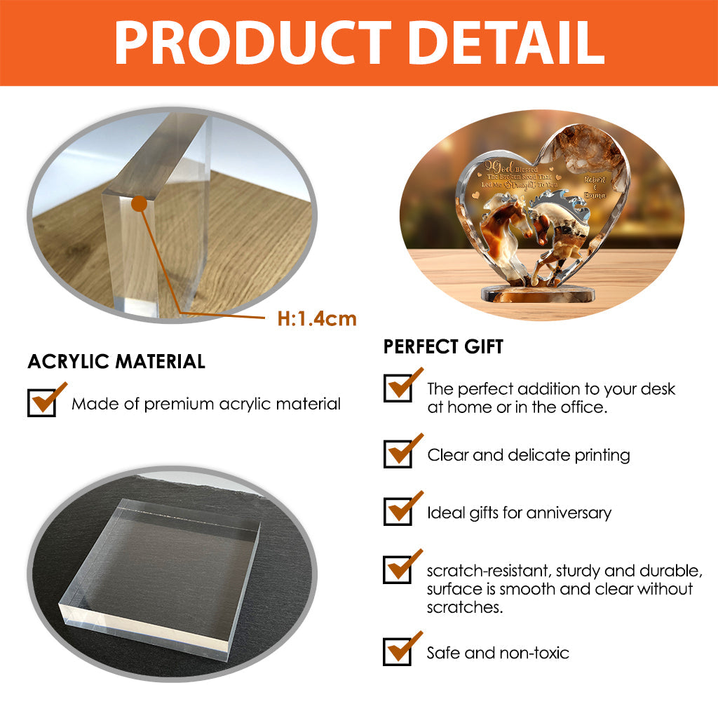 God Blessed The Broken Roads - Personalized Horse Custom Shaped Acrylic Plaque