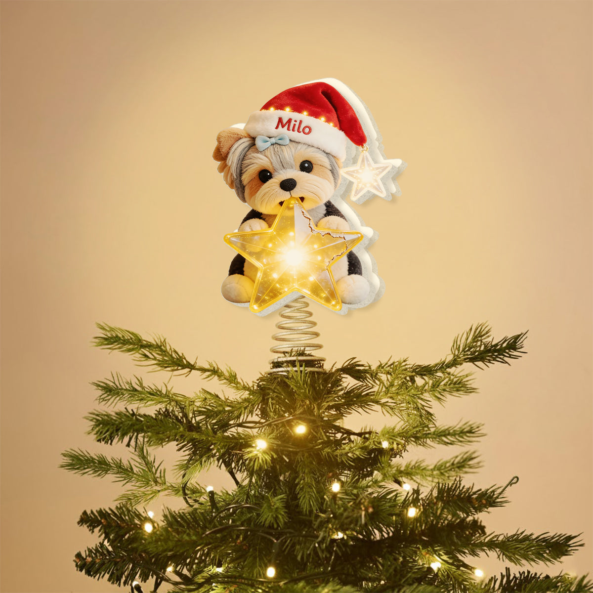 Dog Lover Christmas - Personalized Dog LED Light Tree Topper