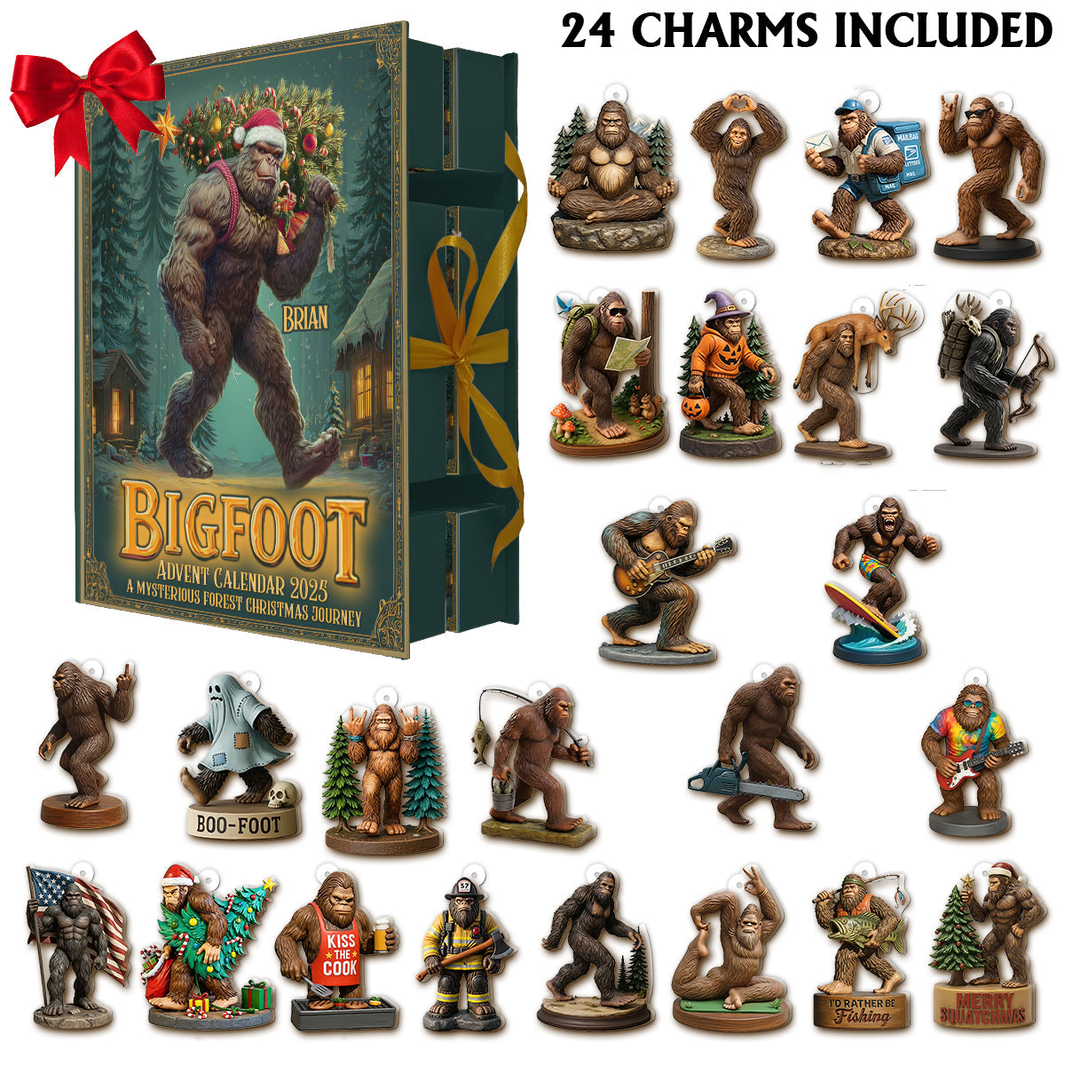 Adventure Awaits - Personalized Hiking Folded Advent Calendar With Ornaments