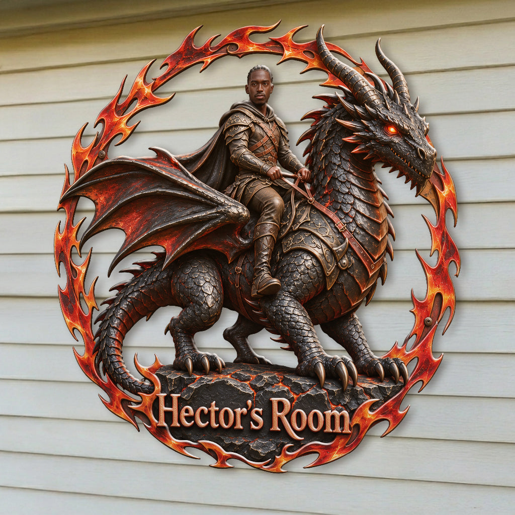 Fire Dragons - Personalized Dragon 3D Printed Cut Metal Sign