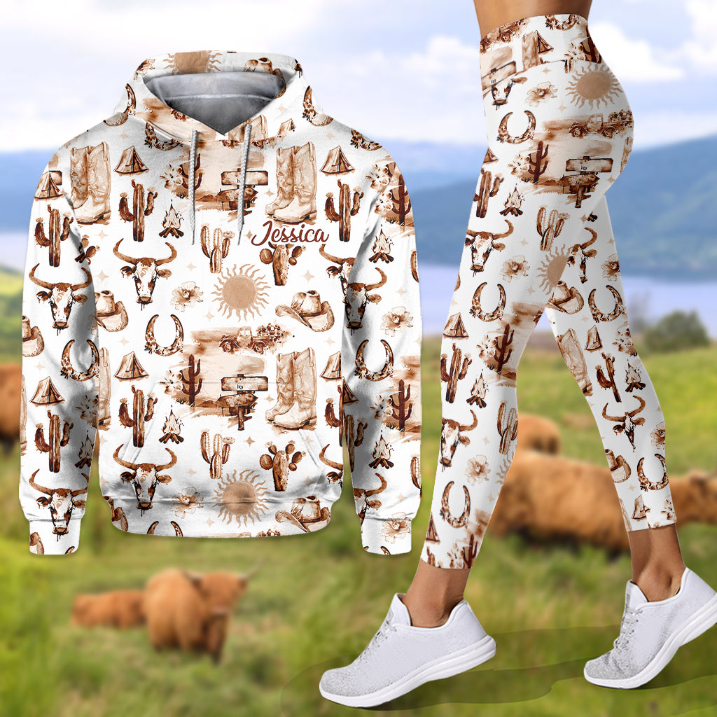 Cowgirl Spirit - Personalized Cowgirl Hoodie and Leggings