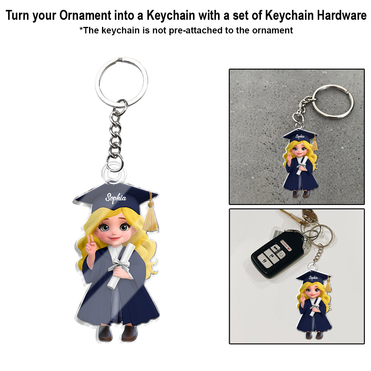 Graduation Class 2025 - Personalized Graduation Custom Shaped Car Ornament