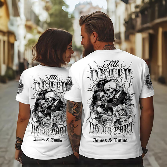 Til Death Do Us Part - Personalized Couple All Over Shirt