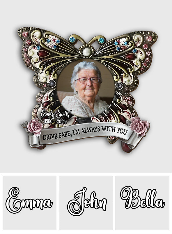 Always With You - Personalized Memorial Shaped Car Visor Clip