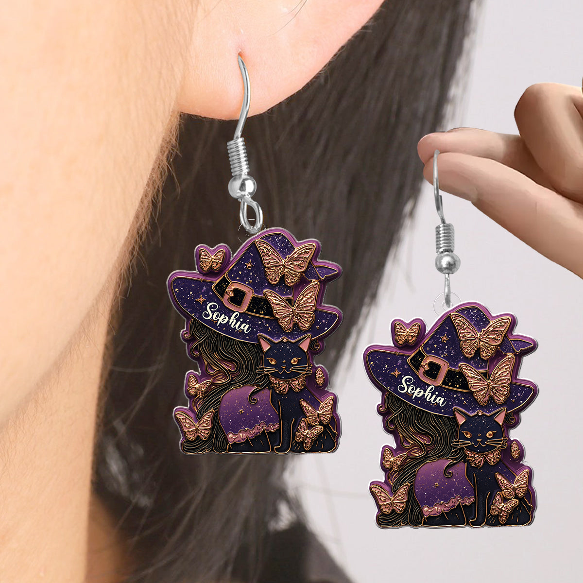 Magical Witch Hocus Pocus - Personalized Witch Earrings