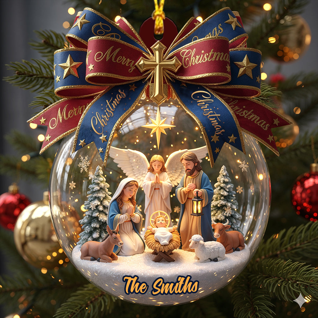 The Nativity Scene - Personalized Christian Ornament