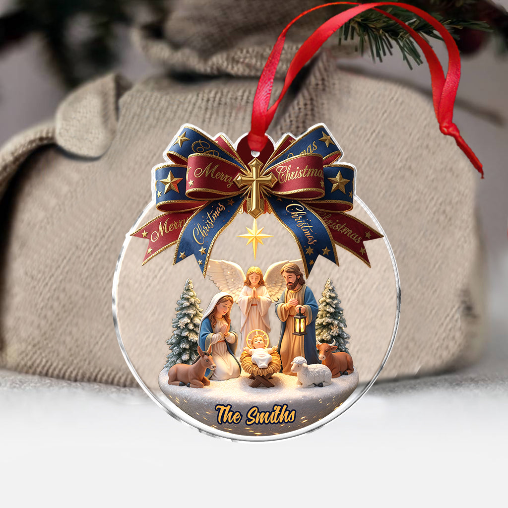 The Nativity Scene - Personalized Christian Ornament