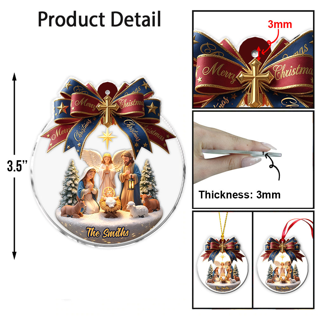 The Nativity Scene - Personalized Christian Ornament