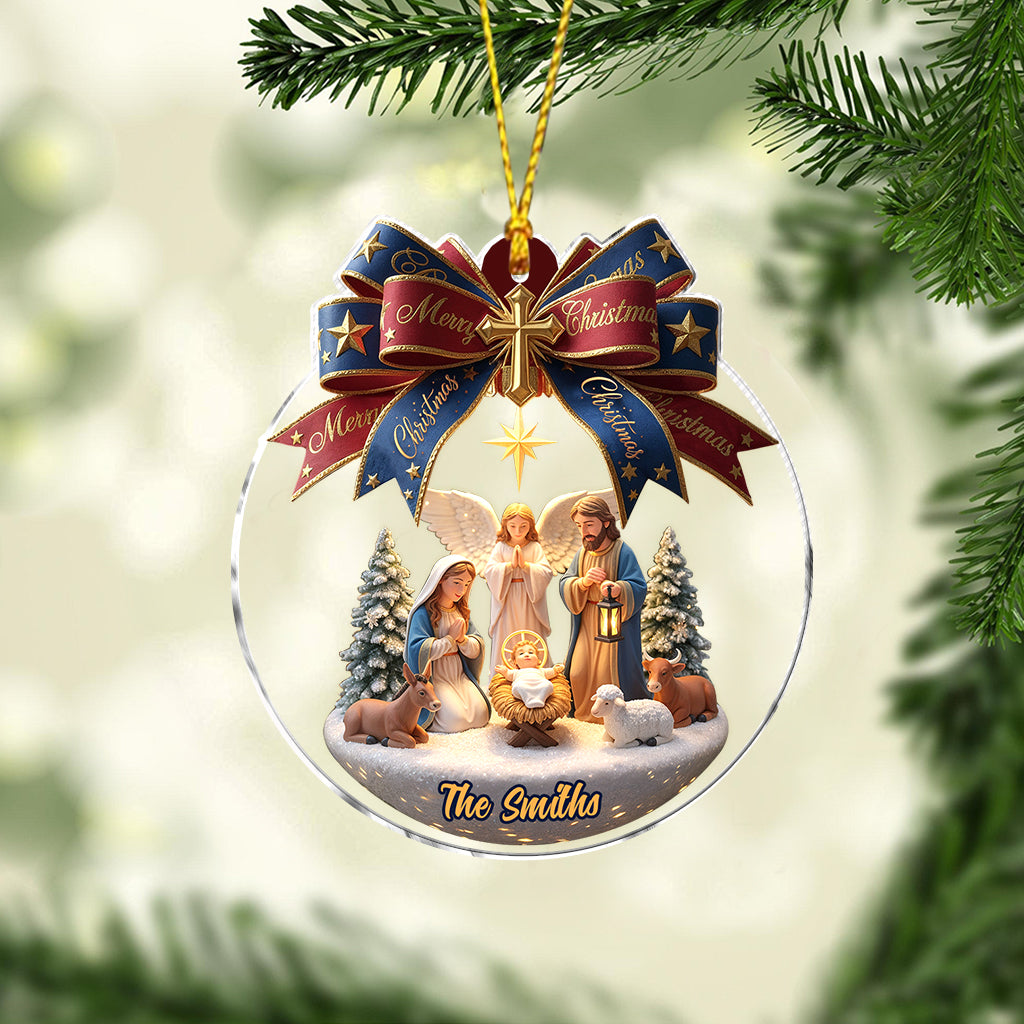 The Nativity Scene - Personalized Christian Ornament