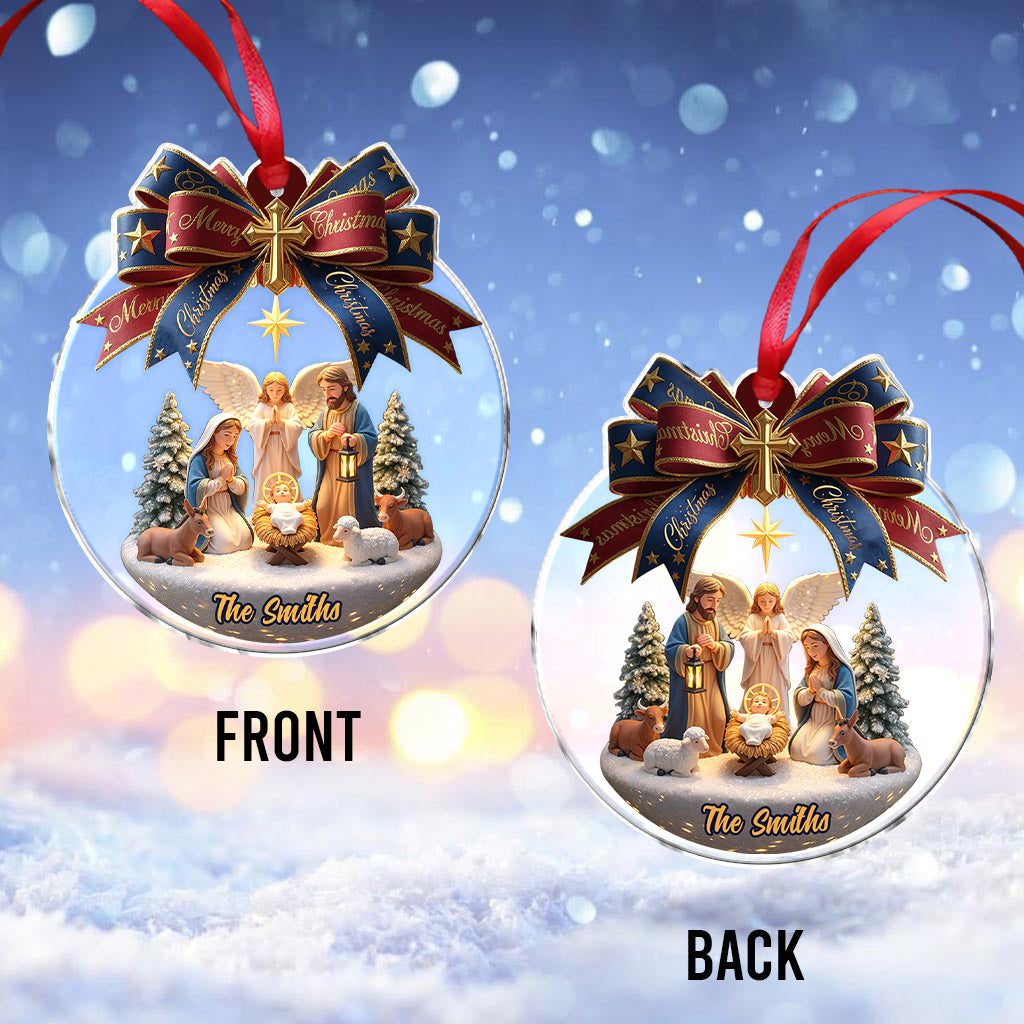 The Nativity Scene - Personalized Christian Ornament