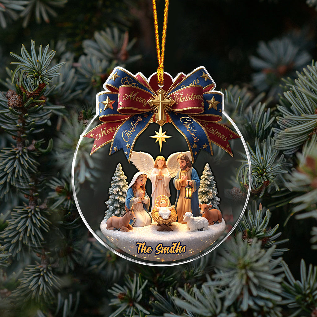 The Nativity Scene - Personalized Christian Ornament