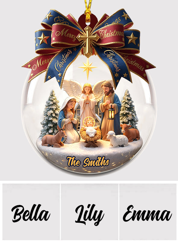 The Nativity Scene - Personalized Christian Ornament