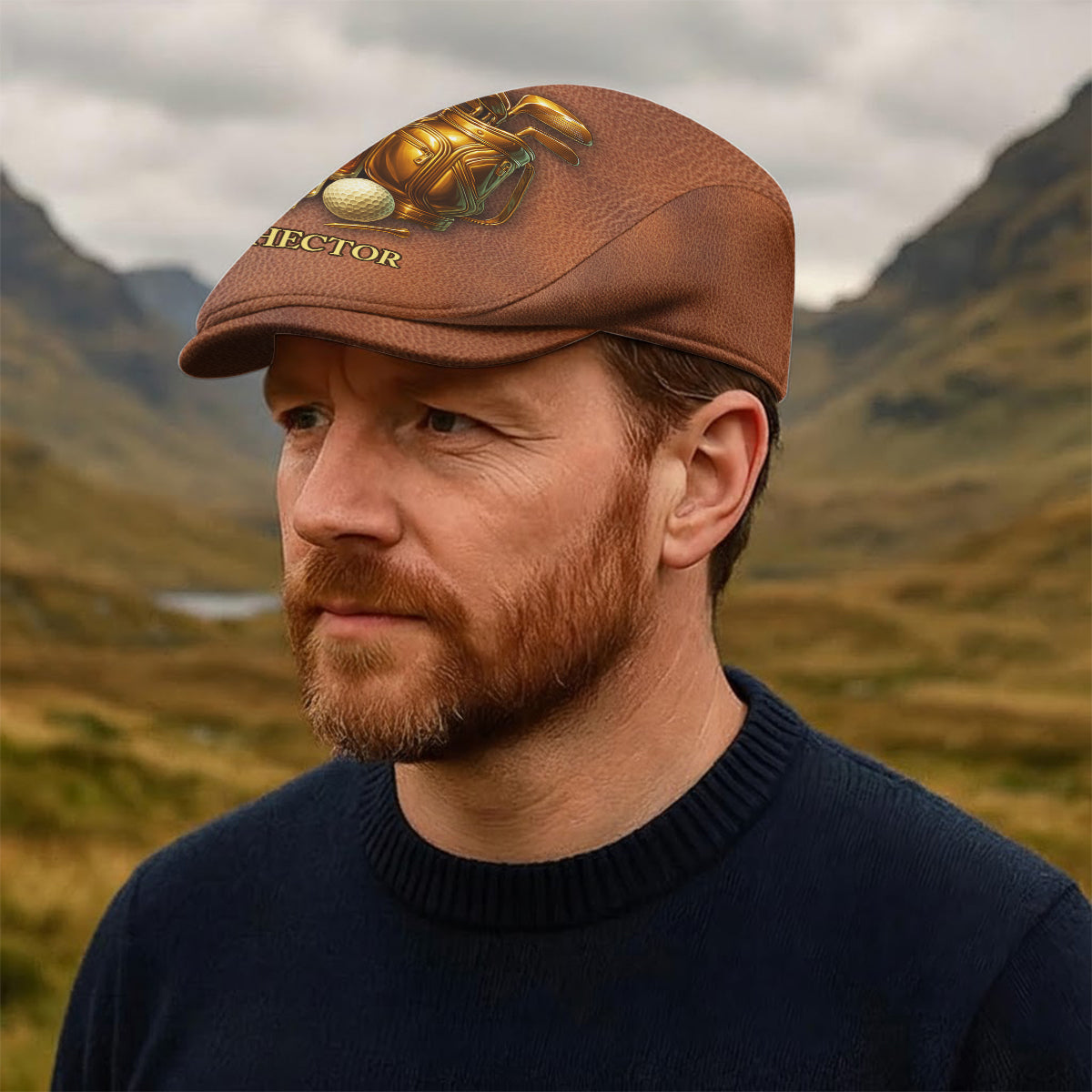 Golf & Whiskey - Personalized Golf Newsboy Cap