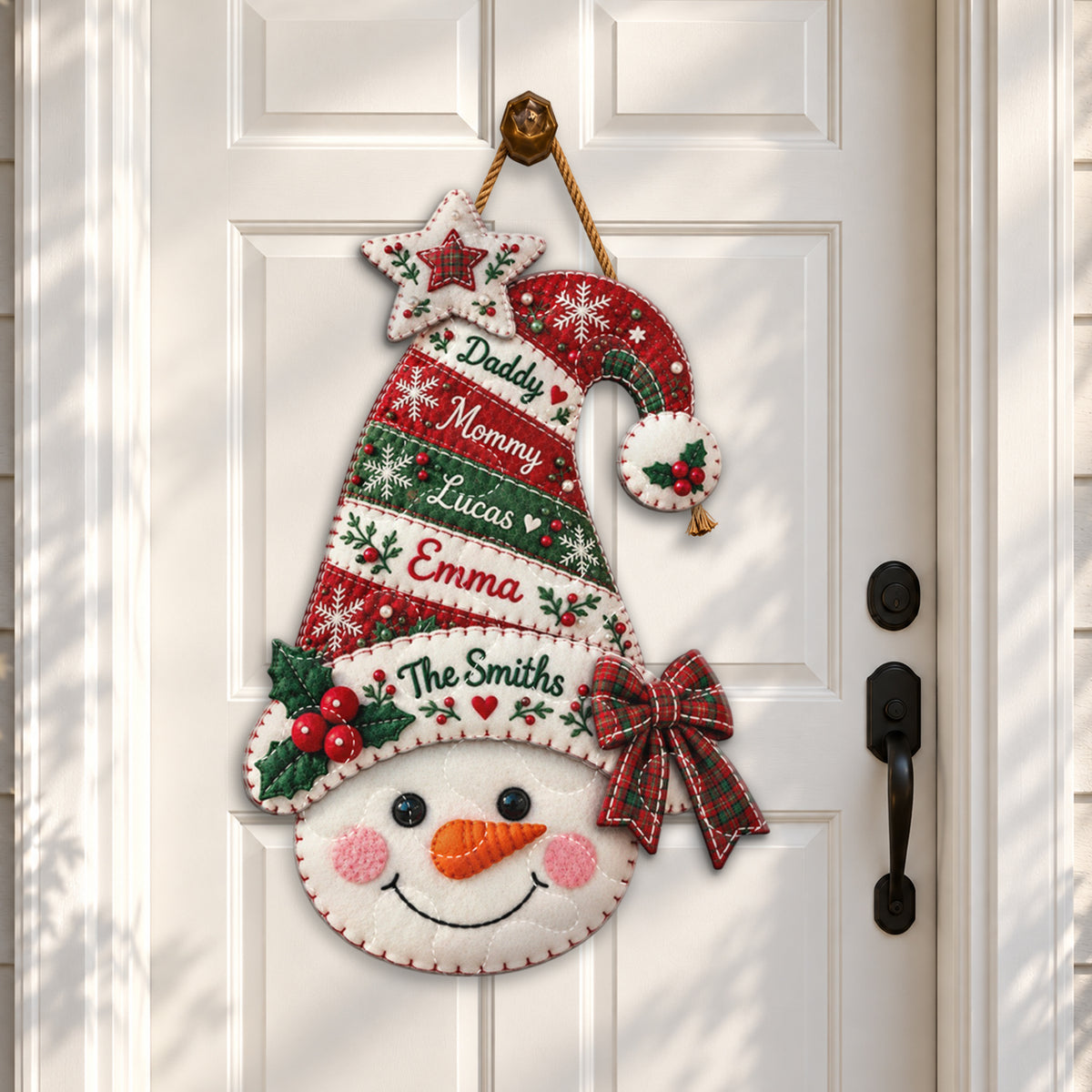 Family Reunion - Personalized Christmas Quilted Door Hanger