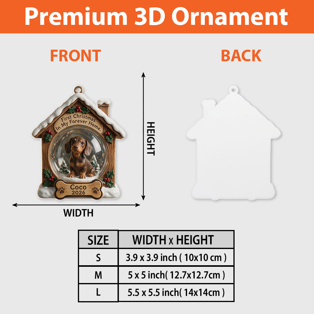 Forever Home - Personalized Dog Premium 3D Ornament