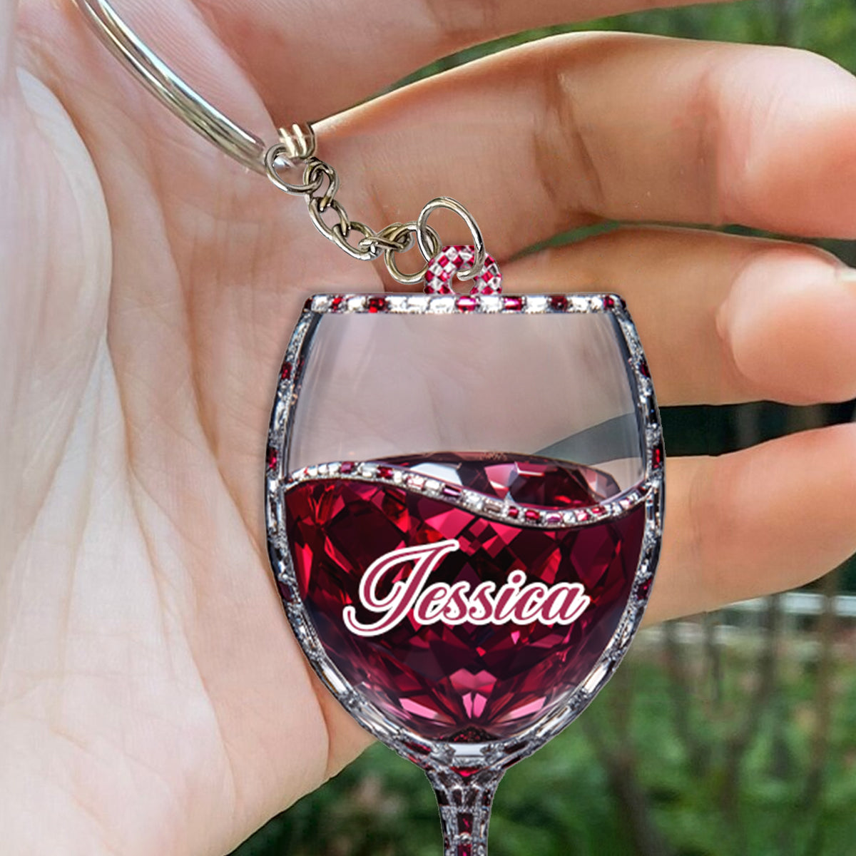 Just A Girl Who Loves Wine - Personalized Wine Keychain