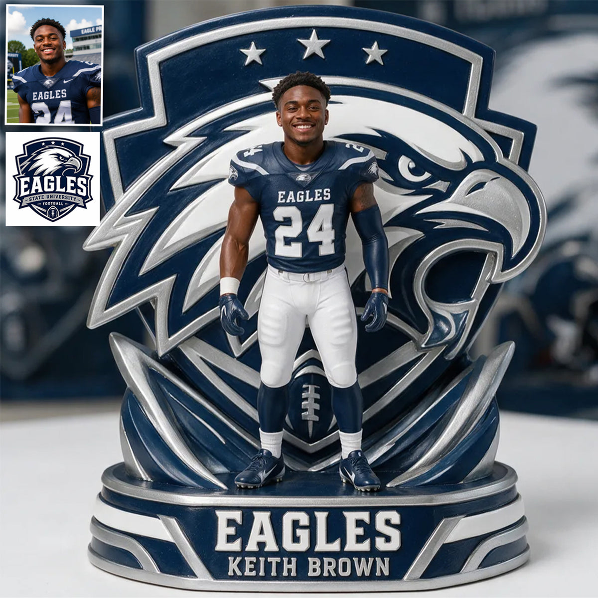 Any Sport, Any Team, Gift For Sport Lovers - Personalized Football 3D Plaque