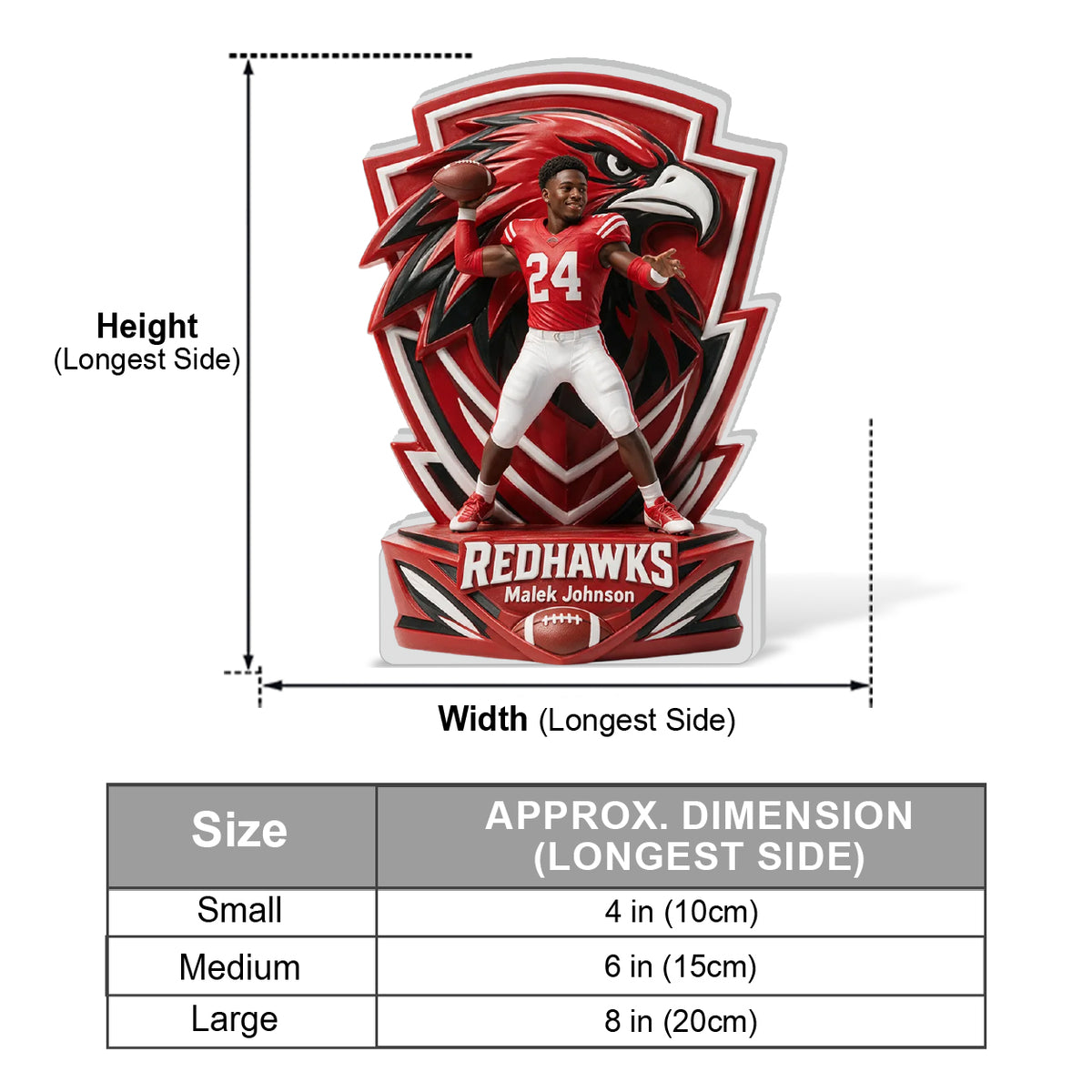 Any Sport, Any Team, Gift For Sport Lovers - Personalized Football 3D Plaque