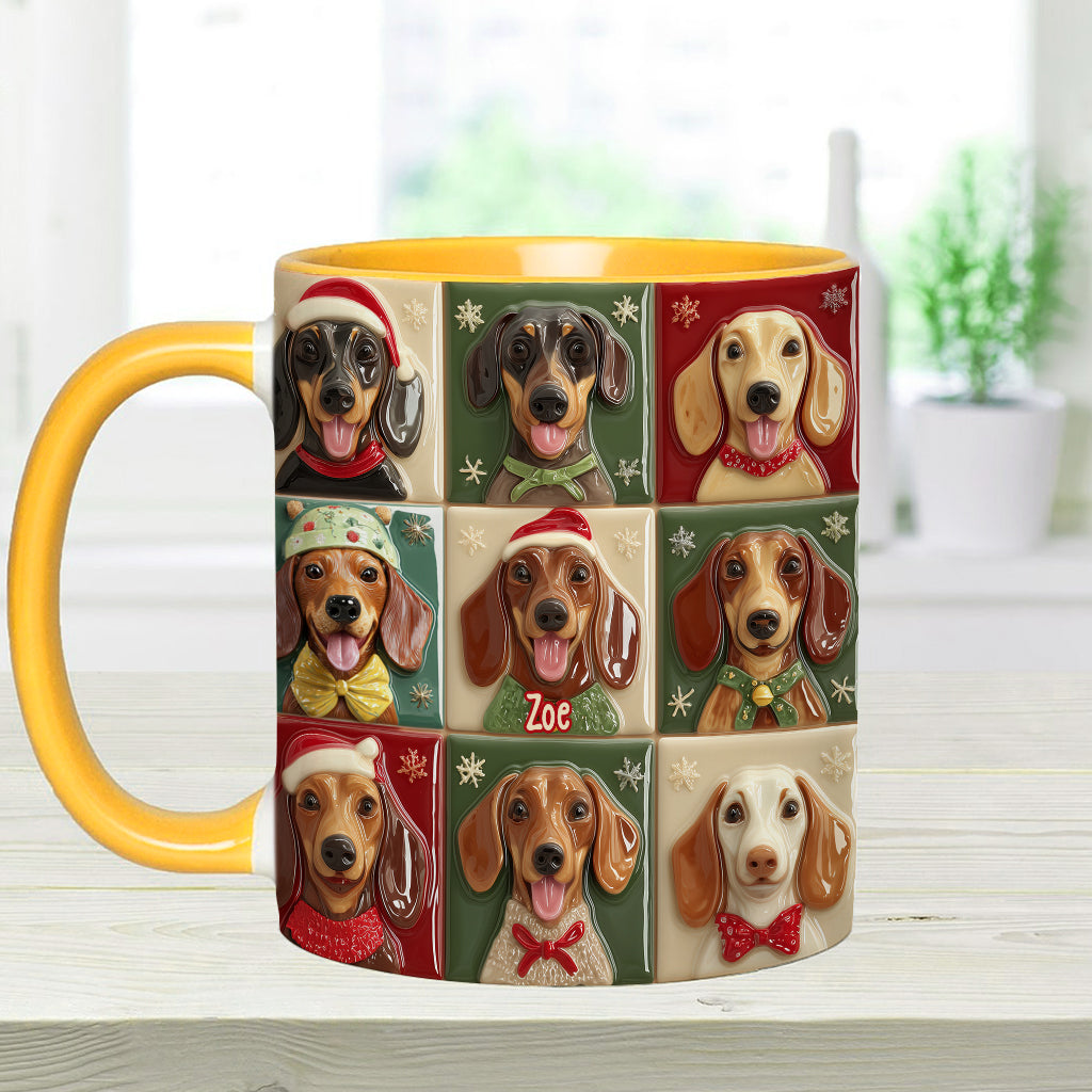 Merry Woofmas - Personalized Dachshund Accent Mug