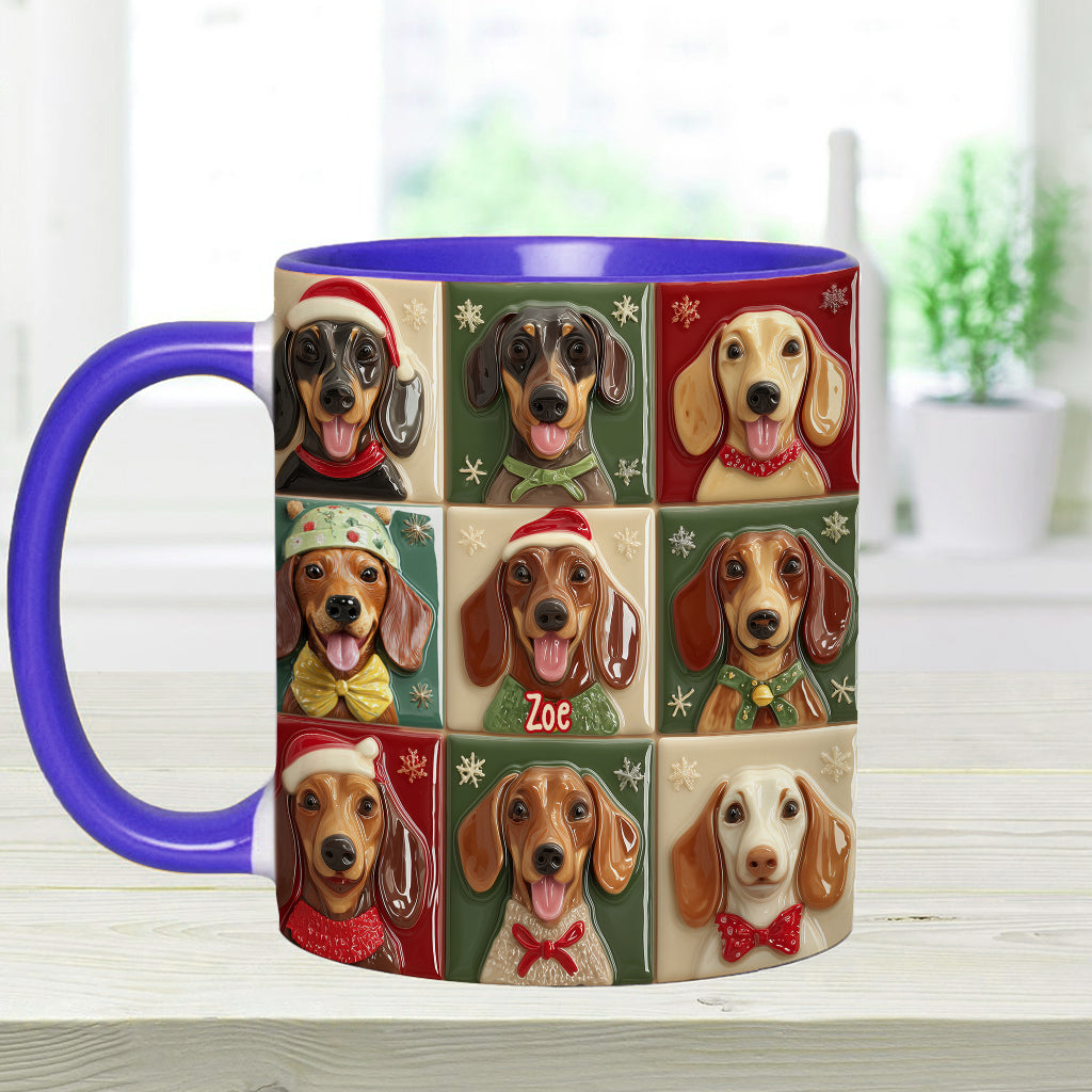 Merry Woofmas - Personalized Dachshund Accent Mug