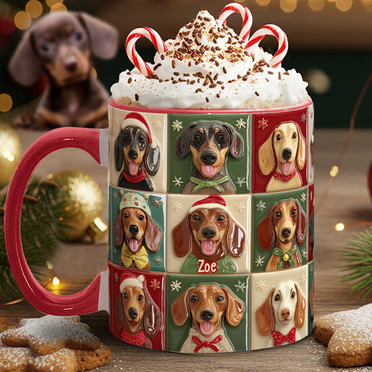 Merry Woofmas - Personalized Dachshund Accent Mug