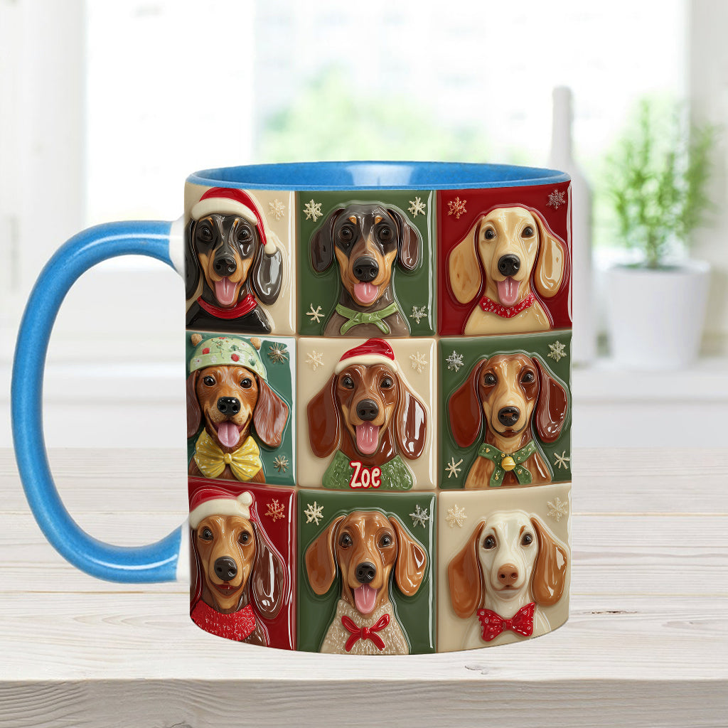 Merry Woofmas - Personalized Dachshund Accent Mug