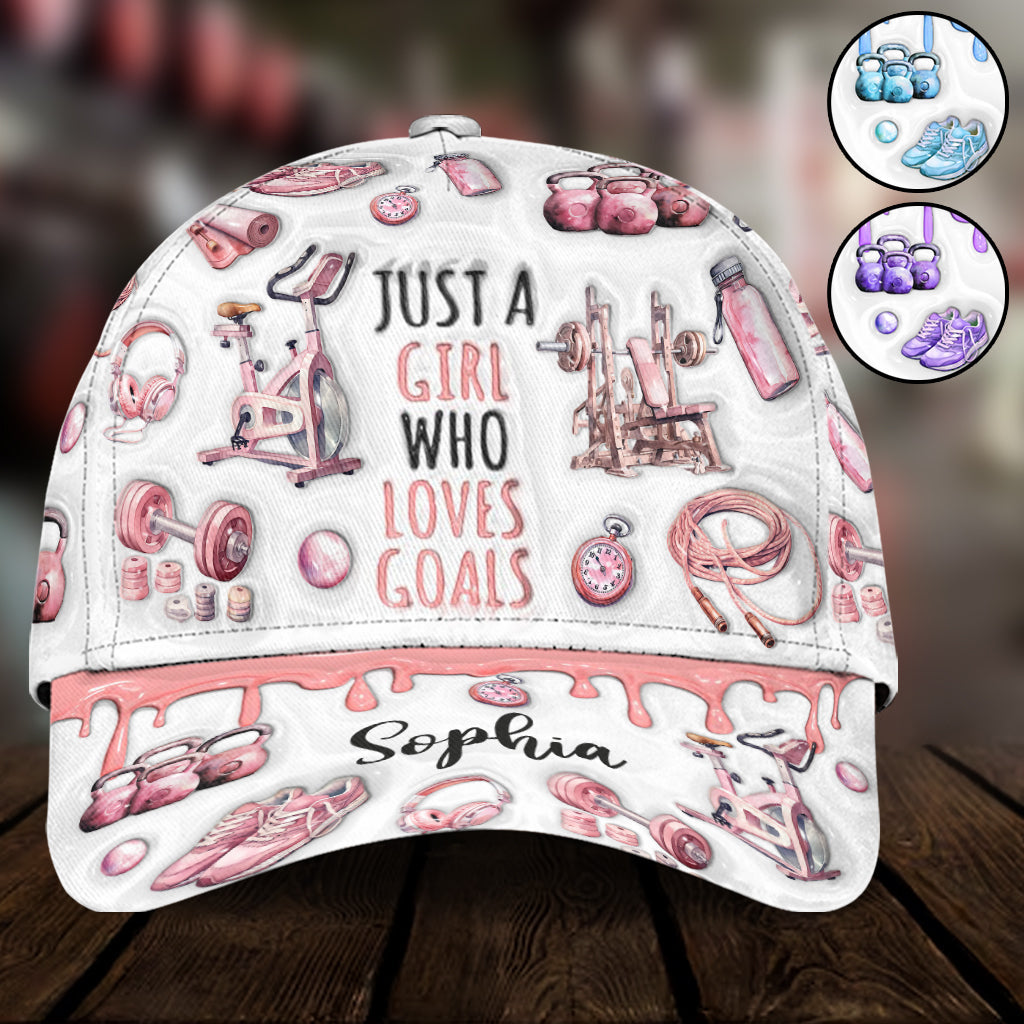 Just A Girl With Goals - Personalized Fitness Classic Cap