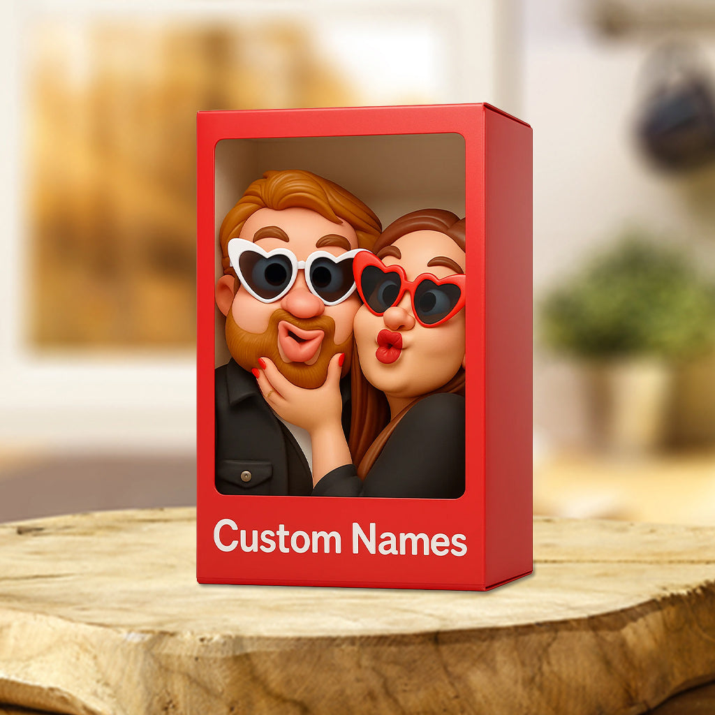 Funny Gift Cartoonish Exaggerated Mascot Style - Personalized Couple Custom Shaped Acrylic Plaque