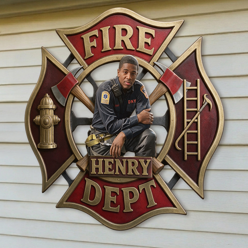 Proud Firefighter - Personalized Firefighter 3D Printed Cut Metal Sign