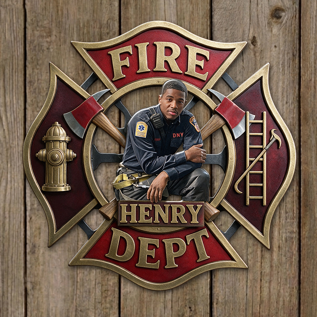 Proud Firefighter - Personalized Firefighter 3D Printed Cut Metal Sign