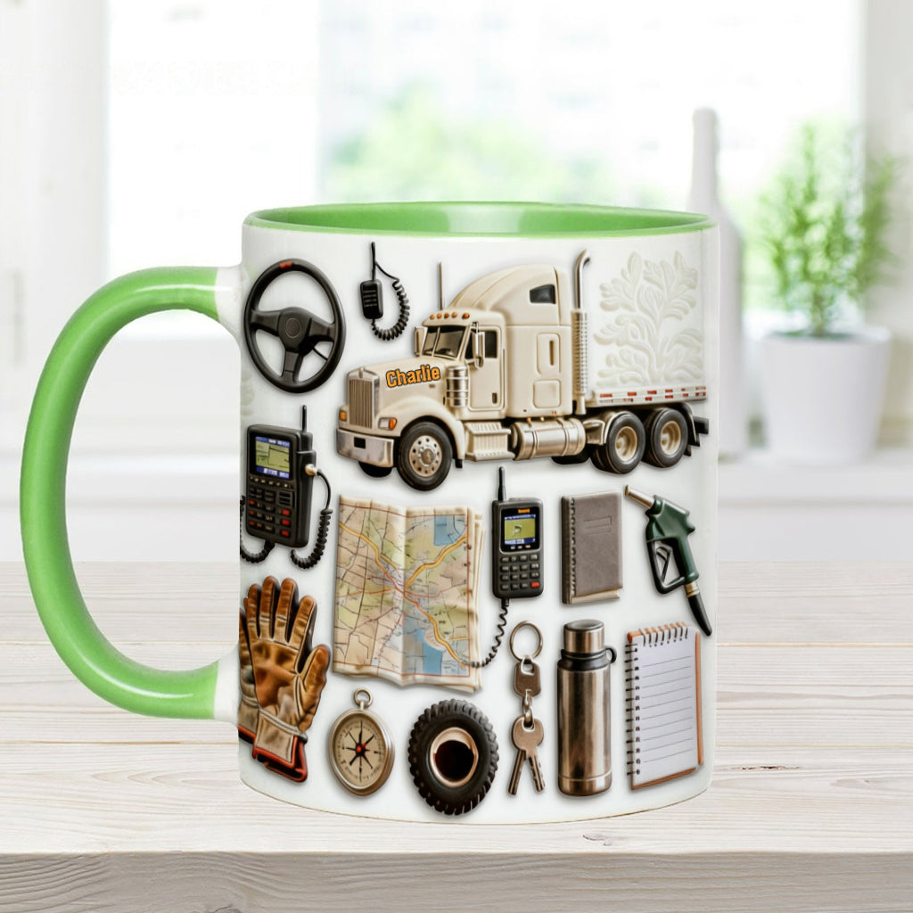 Truck Driver - Personalized Trucker Accent Mug