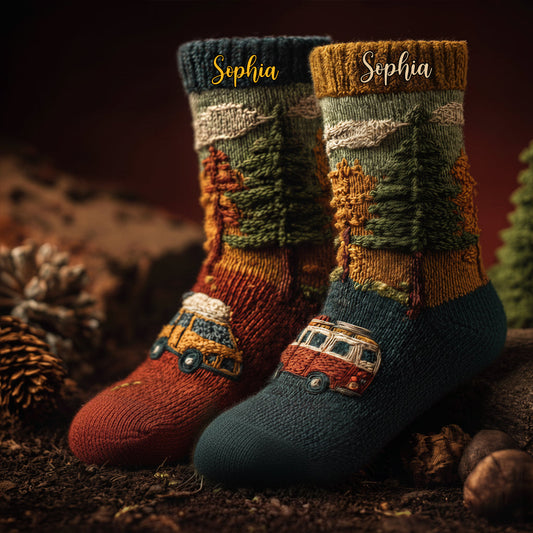 Happy Campers - Personalized Camping Socks