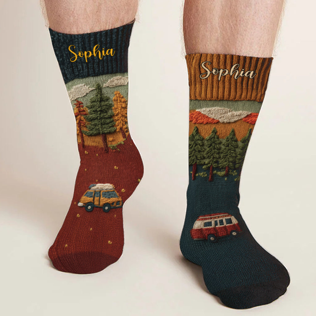Happy Campers - Personalized Camping Socks