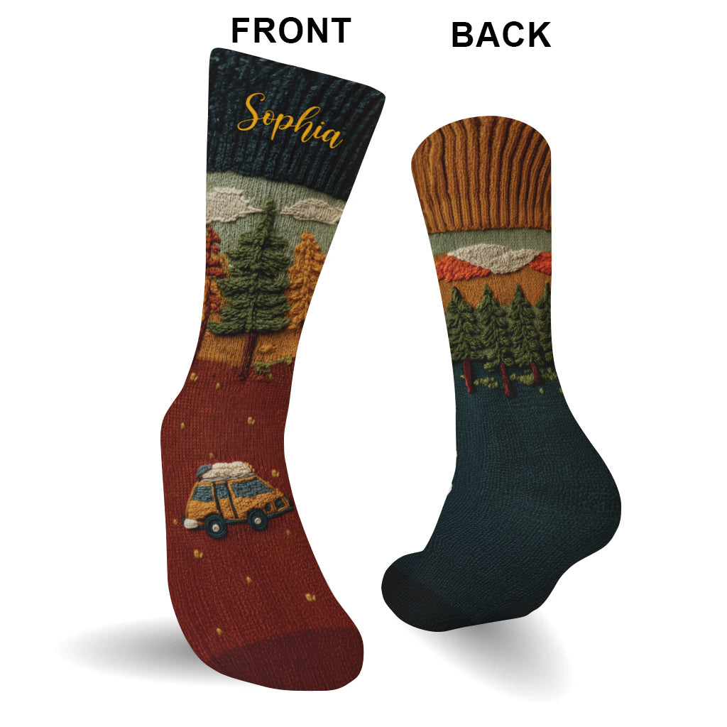 Happy Campers - Personalized Camping Socks