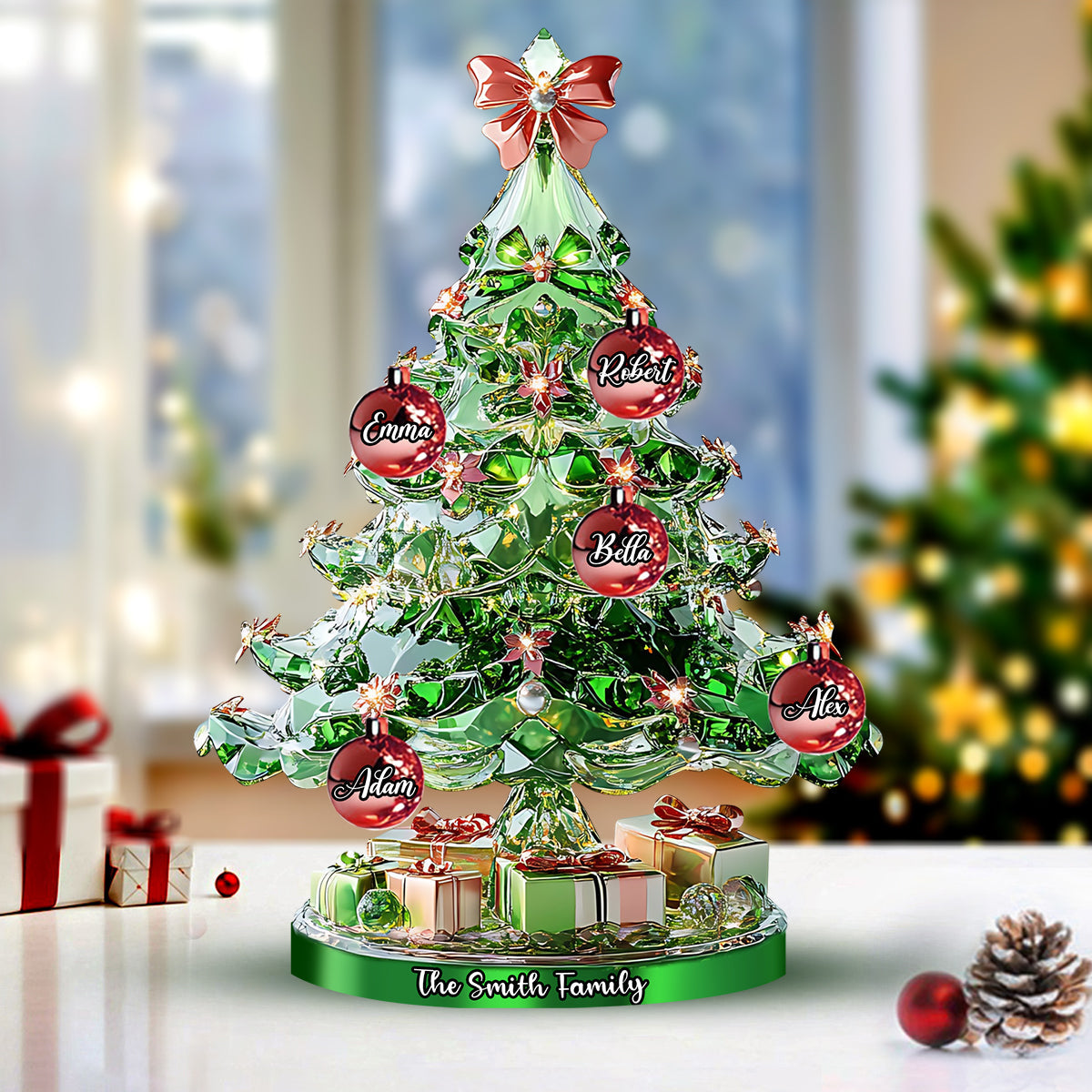 Merry Christmas - Personalized Family Custom Shaped Acrylic Plaque