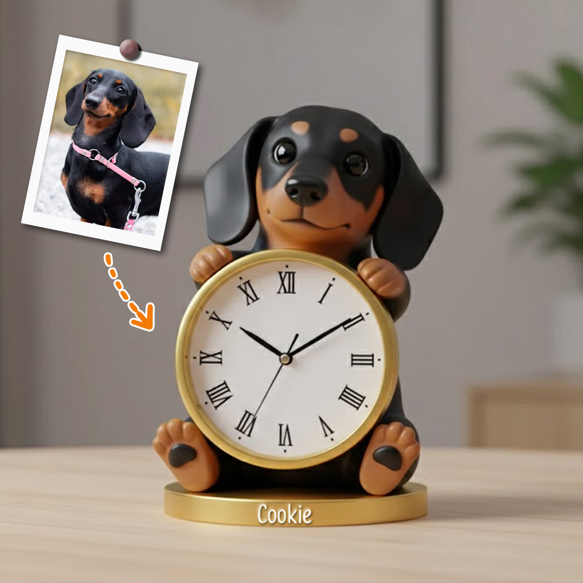 Time For A Walk - Personalized Dog Acrylic Clock Plaque