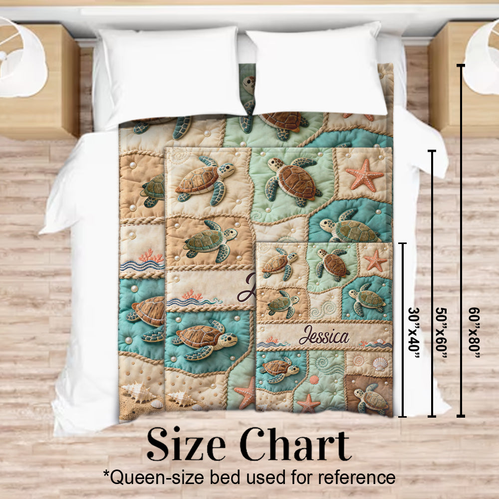 Love Turtle - Personalized Turtle Blanket