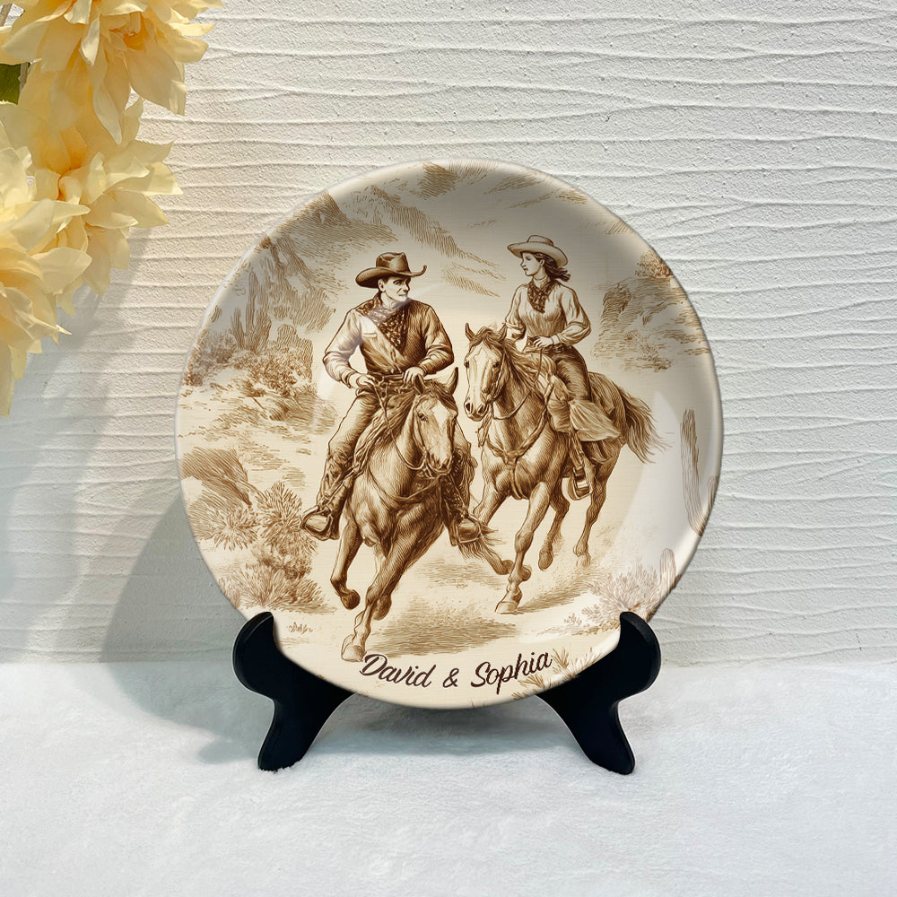 You And Me We Got This - Personalized Cowgirl Ceramic Round Plate