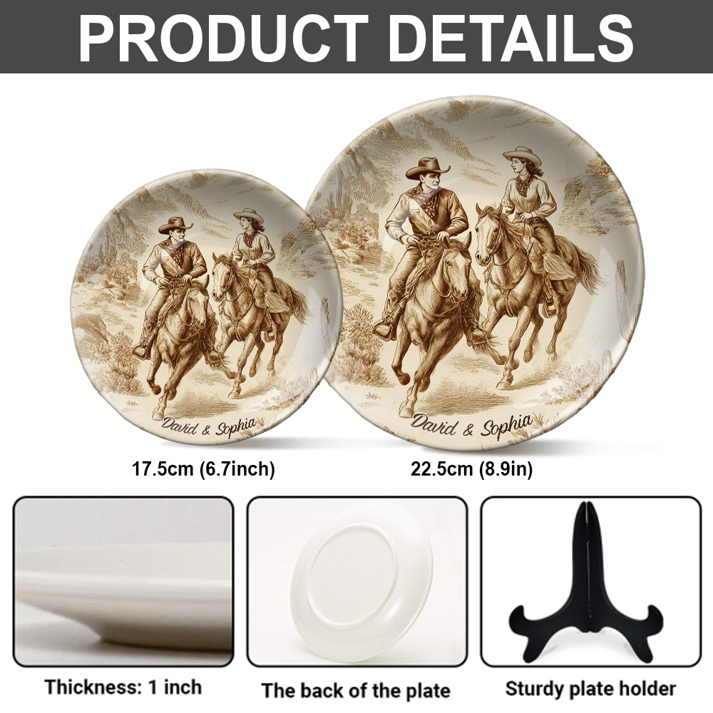 You And Me We Got This - Personalized Cowgirl Ceramic Round Plate