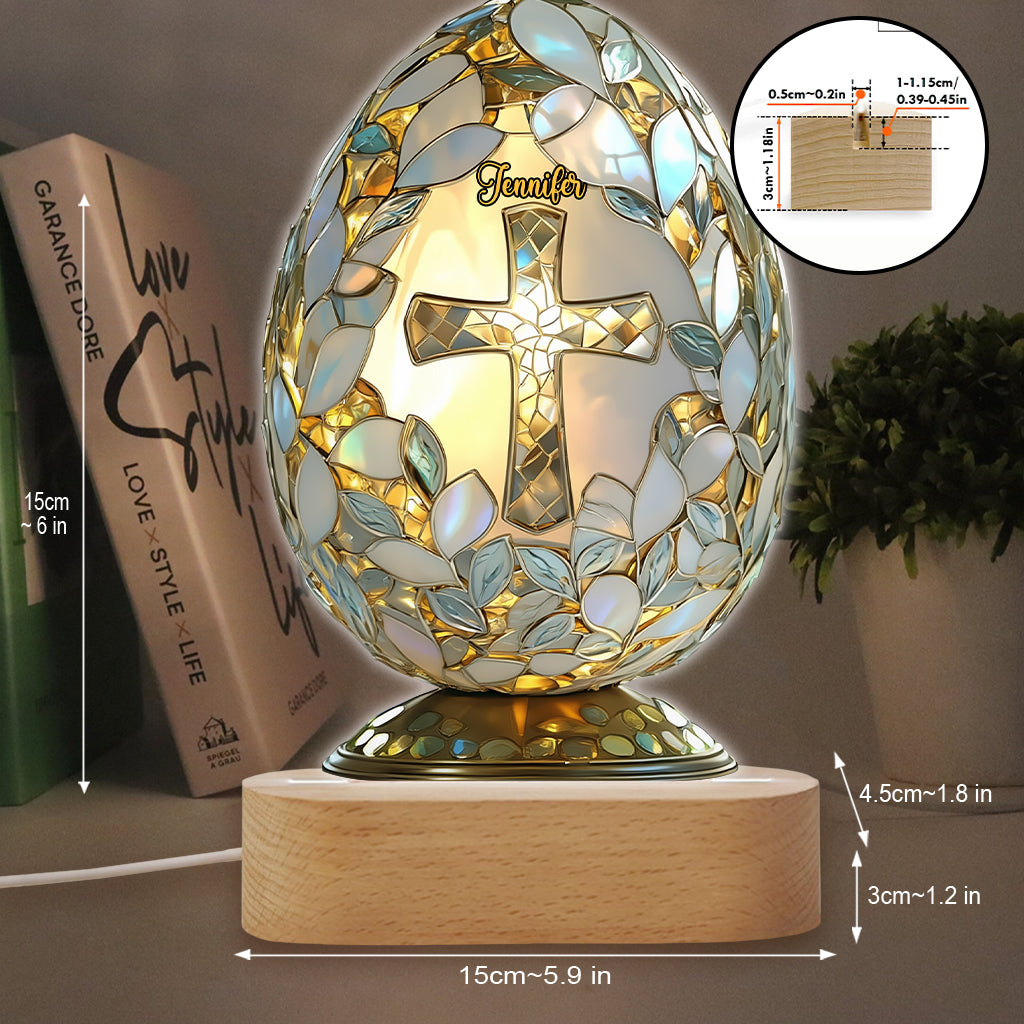 Easter Blessing - Personalized Easter Day Shaped Plaque Light Base