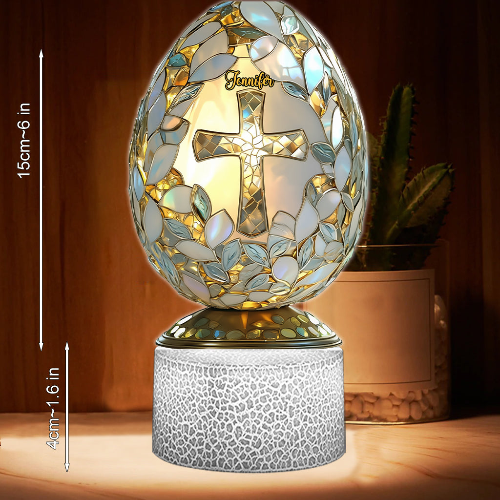 Easter Blessing - Personalized Easter Day Shaped Plaque Light Base